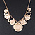 Gold Plated Hammered Circles&Coins Charm Necklace - 38cm Length/ 8cm Extension - view 2
