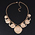 Gold Plated Hammered Circles&Coins Charm Necklace - 38cm Length/ 8cm Extension - view 4