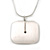 Brushed Silver Square Pendant On Snake Chain - 38cm Length/ 5cm Extension - view 4