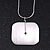 Brushed Silver Square Pendant On Snake Chain - 38cm Length/ 5cm Extension