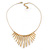 Brushed Gold Bars/Beads Necklace - 38cm Length/ 5cm Extension - view 3