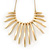 Brushed Gold Bars/Beads Necklace - 38cm Length/ 5cm Extension