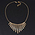 Brushed Gold Bars/Beads Necklace - 38cm Length/ 5cm Extension - view 7