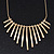 Brushed Gold Bars/Beads Necklace - 38cm Length/ 5cm Extension - view 5