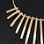 Brushed Gold Bars/Beads Necklace - 38cm Length/ 5cm Extension - view 6