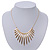 Brushed Gold Bars/Beads Necklace - 38cm Length/ 5cm Extension - view 2