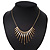 Brushed Gold Bars/Beads Necklace - 38cm Length/ 5cm Extension - view 9