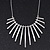Brushed Silver Bars/Beads Necklace - 38cm Length/ 5cm Extension