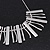 Brushed/Polished Silver Bar Necklace - 38cm Length/ 8cm Extension - view 5