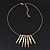Gold Plated Hammered Bars/Beads Necklace - 38cm Length/ 8cm Extension - view 5