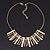 Brushed/Polished Gold Bar Necklace - 38cm Length/ 8cm Extension - view 4