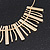 Brushed/Polished Gold Bar Necklace - 38cm Length/ 8cm Extension - view 5