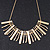 Brushed/Polished Gold Bar Necklace - 38cm Length/ 8cm Extension - view 2