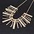 Brushed/Polished Gold Bar Necklace - 38cm Length/ 8cm Extension - view 3