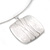 Brushed Silver Square Pendant On Flex Wire Choker Necklace - Adjustable - view 2