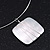 Brushed Silver Square Pendant On Flex Wire Choker Necklace - Adjustable