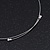Brushed Silver Square Pendant On Flex Wire Choker Necklace - Adjustable - view 5