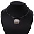 Brushed Silver Square Pendant On Flex Wire Choker Necklace - Adjustable - view 3
