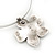 Silver Plated Layered Flower Pendant Wire Choker Necklace - 35cm Length/ 7cm Extension - view 5