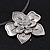 Silver Plated Layered Flower Pendant Wire Choker Necklace - 35cm Length/ 7cm Extension - view 9
