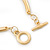 Brushed Gold 'Loop' Choker Necklace With T-Bar Closure - 33cm Length - view 5