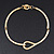 Brushed Gold 'Loop' Choker Necklace With T-Bar Closure - 33cm Length - view 8