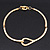 Brushed Gold 'Loop' Choker Necklace With T-Bar Closure - 33cm Length - view 12