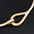 Brushed Gold 'Loop' Choker Necklace With T-Bar Closure - 33cm Length - view 4