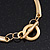Brushed Gold 'Loop' Choker Necklace With T-Bar Closure - 33cm Length - view 7