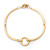 Brushed Gold 'Circle' Choker Necklace With T-Bar Closure - 33cm Length