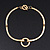 Brushed Gold 'Circle' Choker Necklace With T-Bar Closure - 33cm Length - view 8