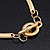 Brushed Gold 'Circle' Choker Necklace With T-Bar Closure - 33cm Length - view 5