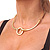 Brushed Gold 'Circle' Choker Necklace With T-Bar Closure - 33cm Length - view 7