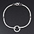 Brushed Silver 'Circle' Choker Necklace With T-Bar Closure - 33cm Length