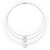 3 Strand Wire Floating CZ Magnetic Necklace In Silver Plating - 38cm Length
