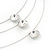 3 Strand Wire Floating CZ Magnetic Necklace In Silver Plating - 38cm Length - view 2