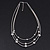 3 Strand Textured Ball Necklace In Silver Plated Metal - 40cm Length/ 5cm Length - view 2