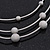 3 Strand Textured Ball Necklace In Silver Plated Metal - 40cm Length/ 5cm Length - view 3