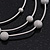 3 Strand Textured Ball Necklace In Silver Plated Metal - 40cm Length/ 5cm Length - view 6