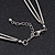 3 Strand Textured Ball Necklace In Silver Plated Metal - 40cm Length/ 5cm Length - view 4