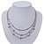 3 Strand Textured Ball Necklace In Silver Plated Metal - 40cm Length/ 5cm Length - view 5