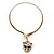 Unique Swarovski Crystal 'Leopard' Collar Necklace In Burn Gold Plating - 39cm Length - view 3