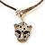 Unique Swarovski Crystal 'Leopard' Collar Necklace In Burn Gold Plating - 39cm Length
