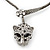 Unique Swarovski Crystal 'Leopard' Collar Necklace In Burn Silver Plating - 39cm Length - view 2