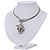 Unique Swarovski Crystal 'Leopard' Collar Necklace In Burn Silver Plating - 39cm Length - view 9