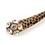 Large Dimensional Swarovski Crystal 'Flower' Pendant Collar Necklace In Burn Gold Finish - 39cm Length - view 5