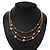 3 Strand Textured Ball Necklace In Gold Plated Metal - 40cm Length/ 5cm Length - view 6
