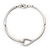 Brushed Silver 'Loop' Choker Necklace With T-Bar Closure - 33cm Length - view 2