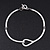 Brushed Silver 'Loop' Choker Necklace With T-Bar Closure - 33cm Length