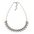 Polished/Matt Silver Tone Diamante Bead Wire Necklace - 36cm Length/ 7cm Extender - view 7